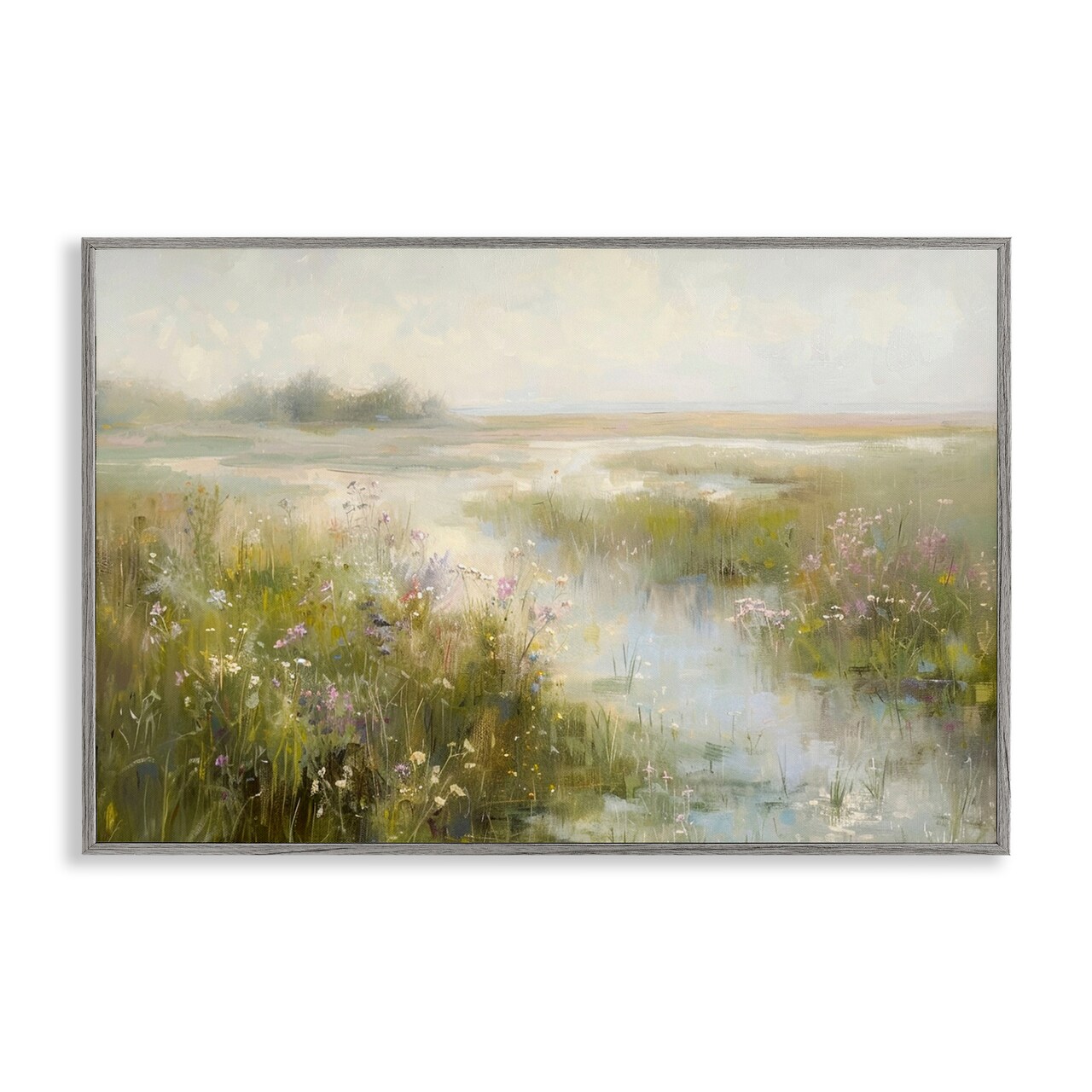 Stupell Industries Spring River with Wild Blooms Framed Giclee Wall Art Design by LSR Design Studio